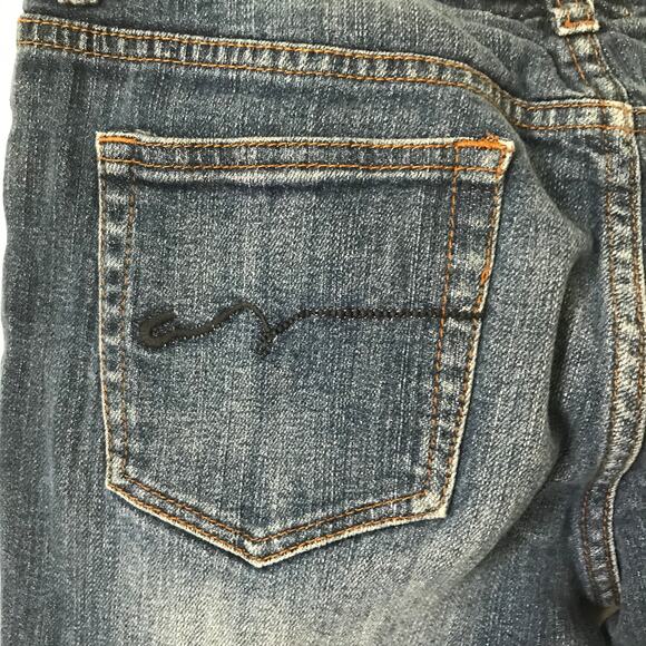 American Rag Jeans Size 7 Regular Womens Straight Leg Medium Distressed Wash - Picture 9 of 12